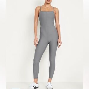 NWT Old Navy PowerSoft Ribbed 7/8 Cami Bodysuit Ribbed Storm Cloud Size small